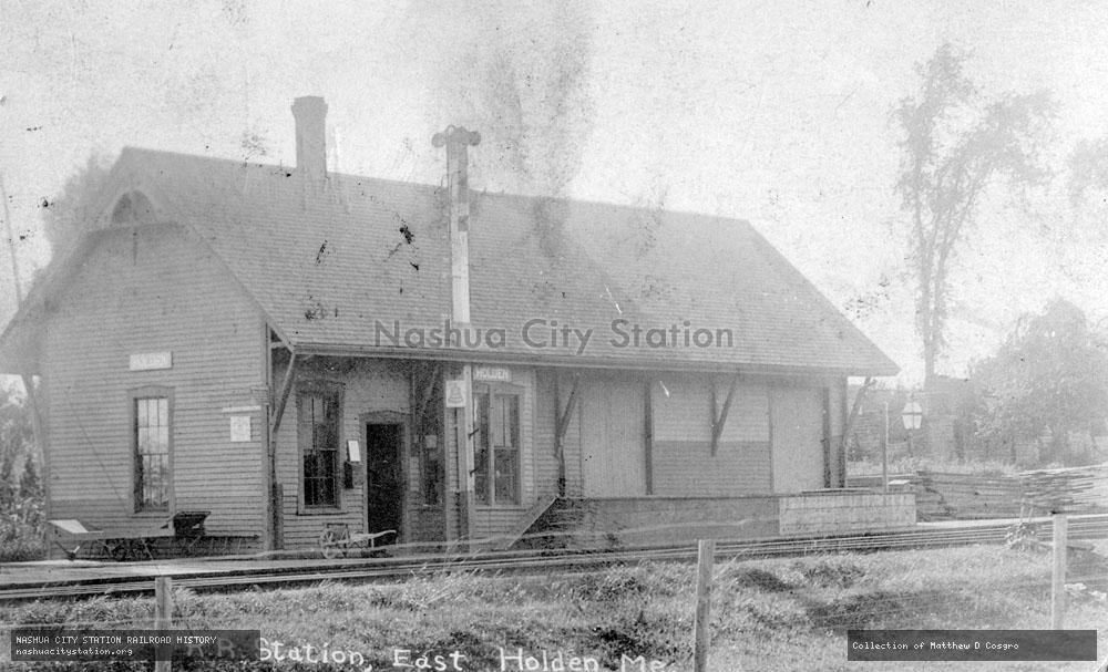 Postcard: Railroad Station, East Holden, Maine